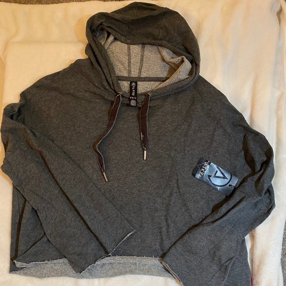 Askya New Grey Cropped Hoody Large - Picture 1 of 7